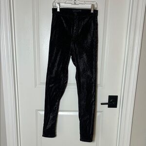 Topshop Shimmering Black High Rise Skinny Pants